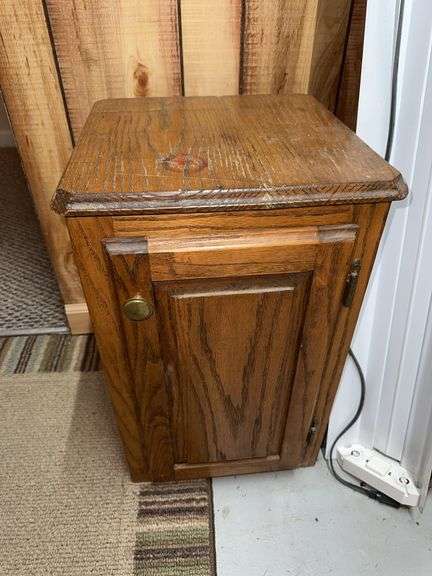 Small cabinet 22” tall x 13.5” wide x 14” deep, wooden step stool image