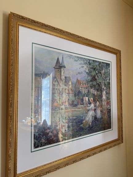 Gold framed picture 34 x 30 image
