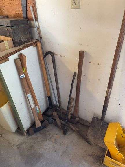 Double bit axes, pick,shovel, hatchets image