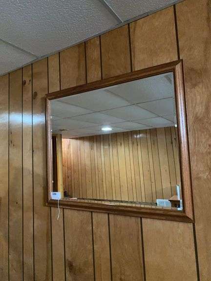 Beveled glass mirror 33”w x 27”h image