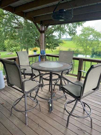 Bae height patio table and 4 chairs image