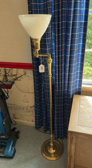 Adjustable brass floor lamp 53" image