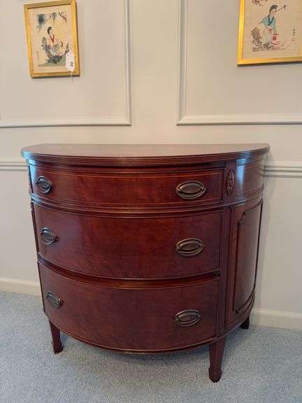 Mahogany half round 3 drawer chest image