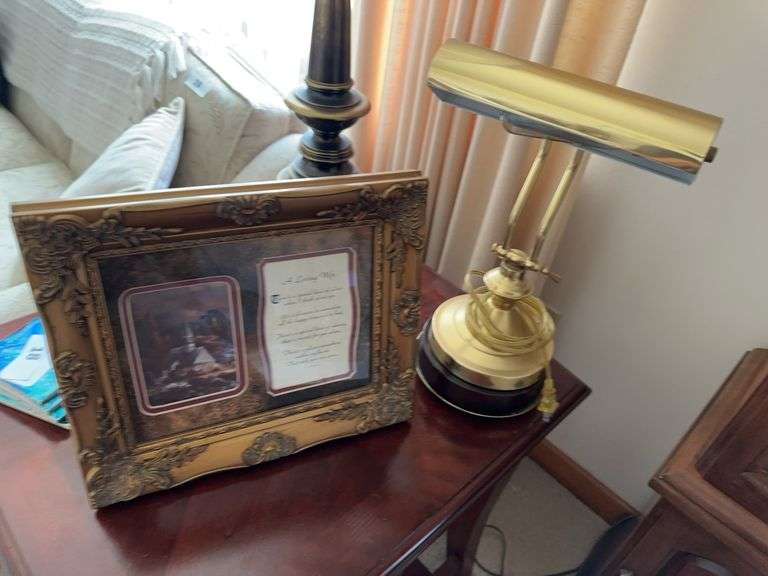 “A Loving Wife” framed picture, desk lamp image