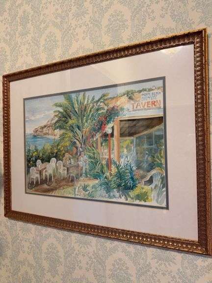 Framed watercolor 26 1/2" x 19 1/2" image