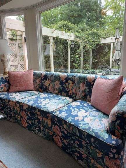 3 cushion floral sofa image