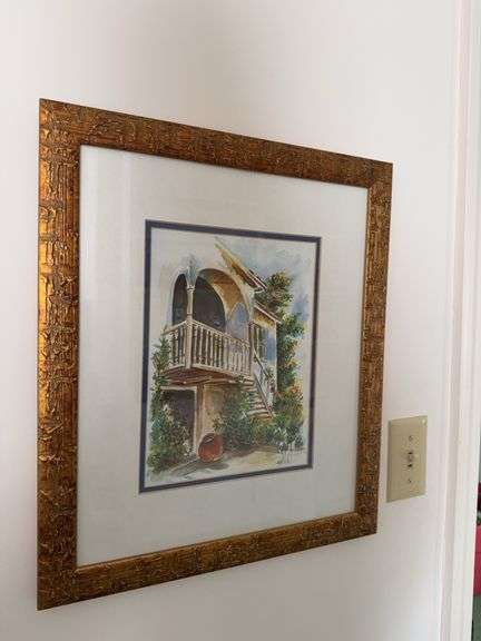 Framed watercolor 16" x 19" image