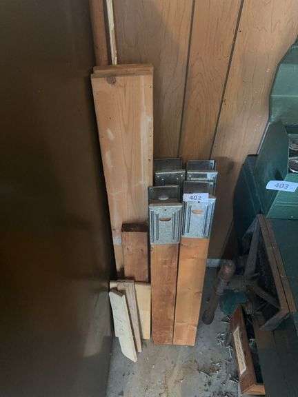Saw horses and scrap wood image