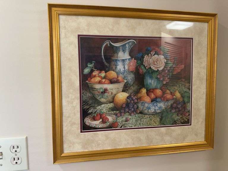 Gold framed fruit picture 23” x 20” image