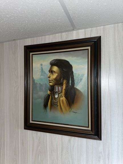 Signed oil on canvas framed picture image
