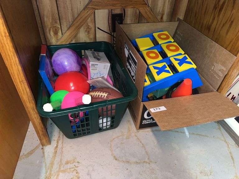 Child’s toys including football and misc balls image