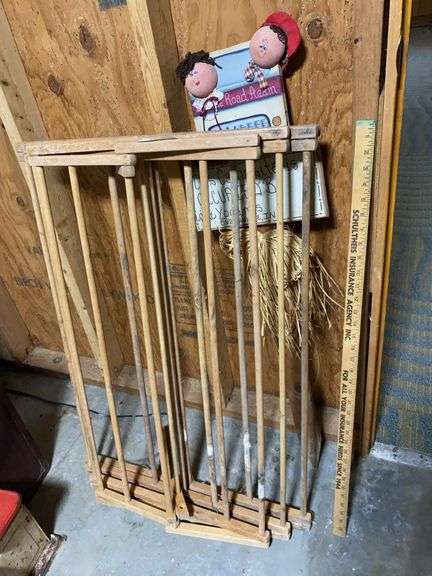 Vintage drying rack, yard stick, campsite sign image