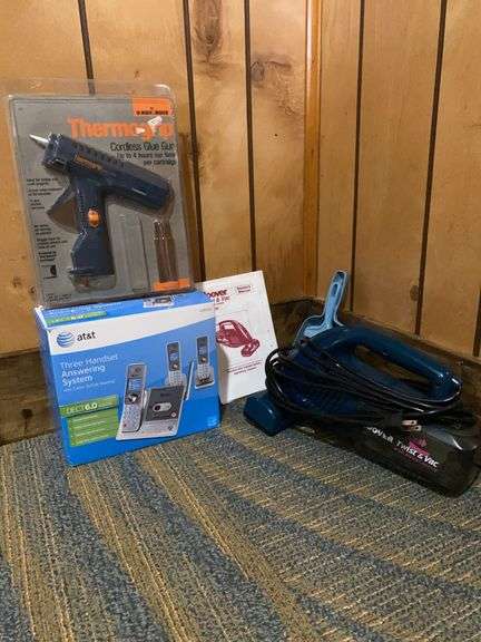 Cordless glue gun, phone system, Hoover twist and vac image