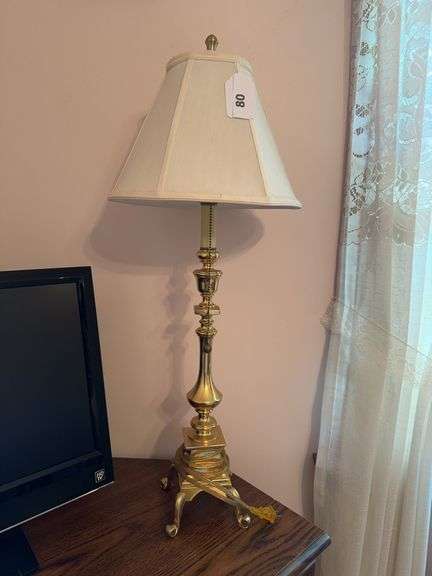 32” brass footed lamp image