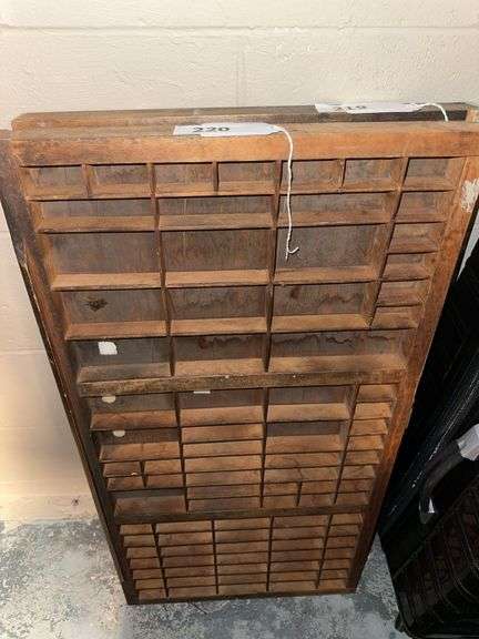 Vintage wood printers tray image