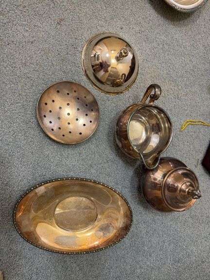 Lot of Silverplate items & bags image