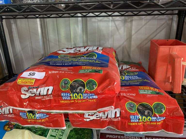3 bags Sevin insect killer lawn granules, hand spreader image