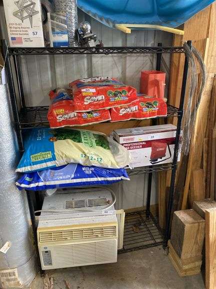Metal shelving unit 3’w x 14”d x 55” excludes all contents image