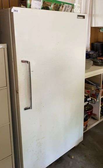Fedders “fifteen” upright freezer, in garage image