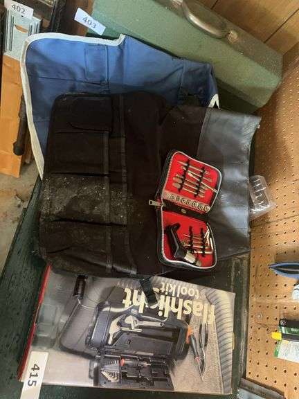 Flashlight tool kit, wrench and socket set, tool carrier image