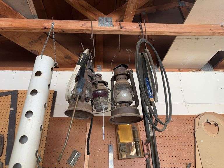 Misc hanging lanterns, belts, pipe planter image