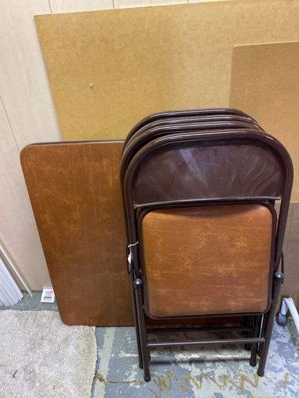 Card table, 4 folding chairs image