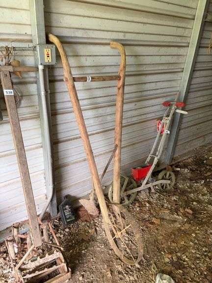 Vintage garden push plow image