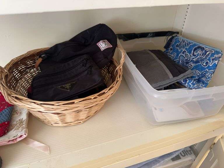 Women’s gloves, fannie pack, cosmetic bags, misc image