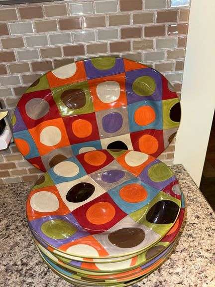 8 Pier 1 dinner plates and platter image