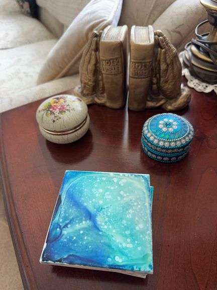 Bookends, coasters, dresser boxes image