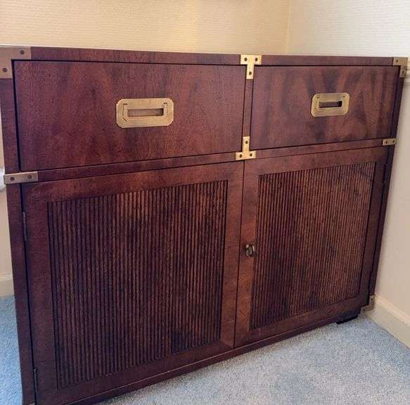 MCM Henredon Campaign Cabinet 36”w x 18”d x 29.5”h image