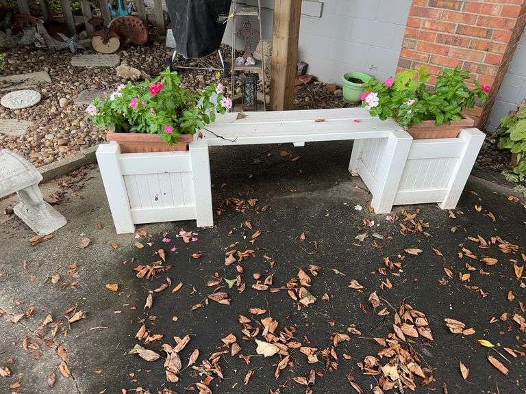 PVC flower pot bench image