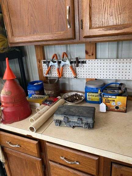 Funnels, clamps, power distribution center, regulator guage, miscellaneous image