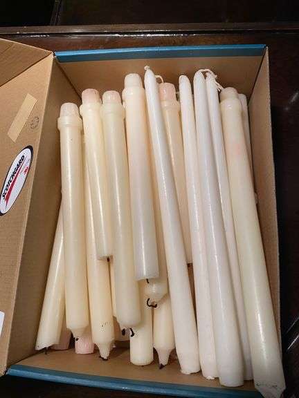 Box of taper candles, used and unused image