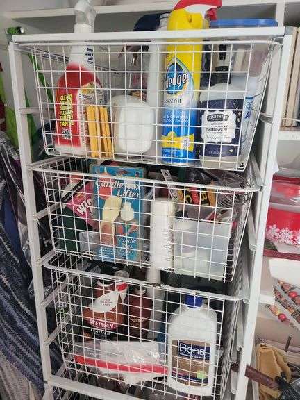 Wire Rack with Bins, Includes Cleaning Items image