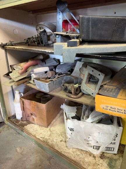 Contents of lower bench- left and center sections image