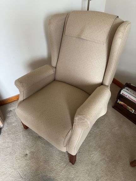 Upholstered wing back recliner image