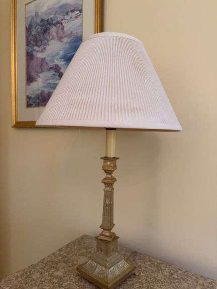 Pair of gold base lamps 24” tall image
