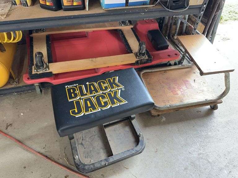 4 wheel dolly, creeper, 2 rolling work seats image