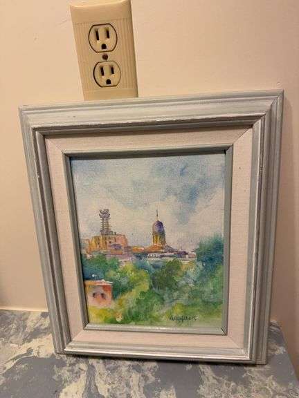 Framed oil on canvas 16" x 12 1/2" and print 15" x 12"￼ image