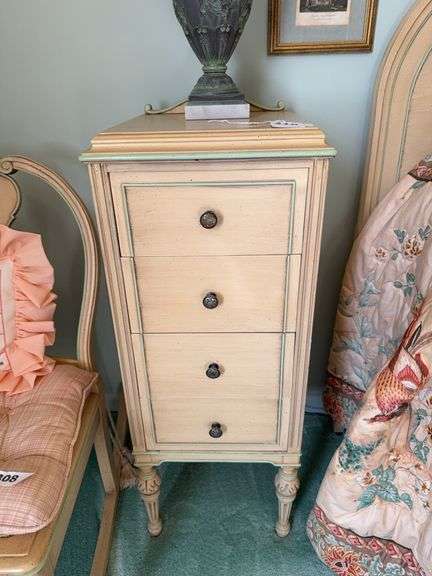Pair of four drawer Berkey & Gay nightstands 13" x 13" x 32 1/2" image