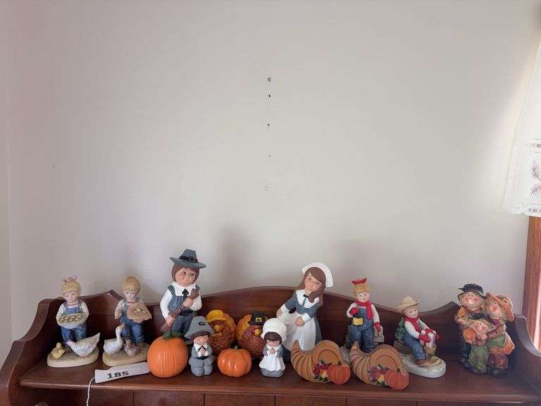 Thanksgiving figurines, boy & girl figurine image