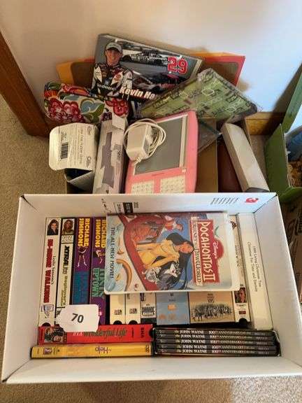 Misc VHS, john wayne dvds set, amazon kindle, misc image