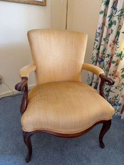 Gold upholstered side chair image