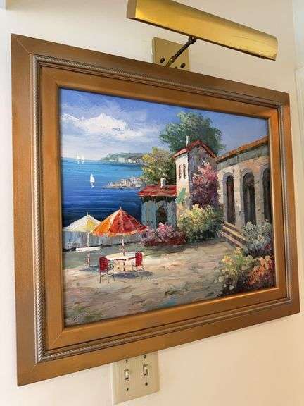 Framed oil on canvas picture image