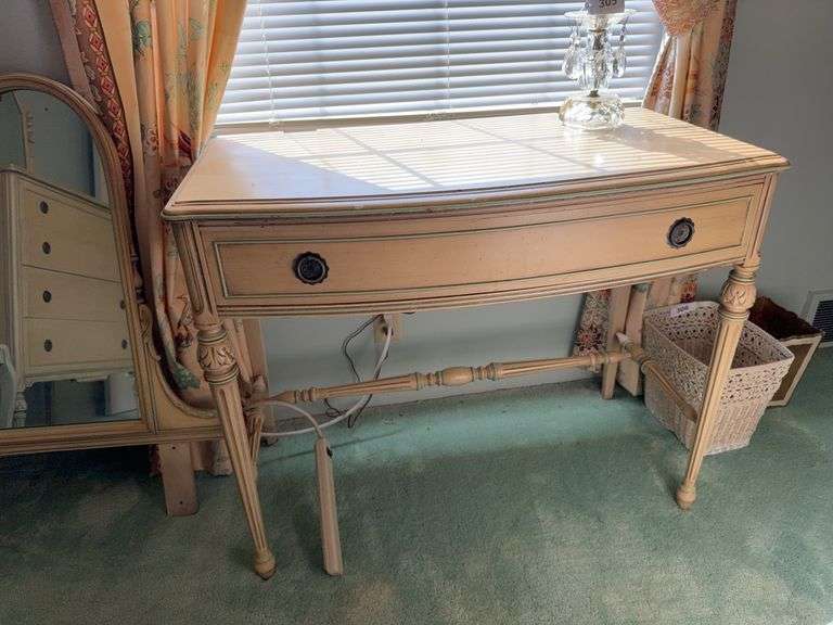 Berkey & Gay desk with mirror 36" x 19" x 29" & 34" x 28"￼ image