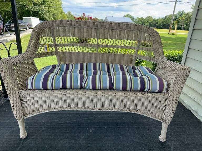 Resin wicker love seat image