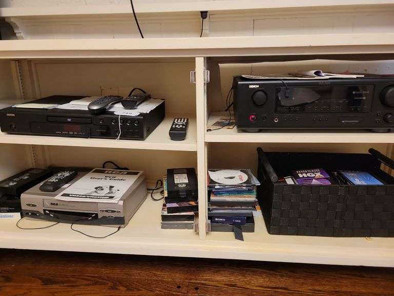 Denon DVD player and Receiver, RCA VCR, dvds, cds. Misc image