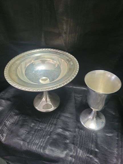 Sterling Silver Compote, Sterling Holloware 858 Wine Goblet image