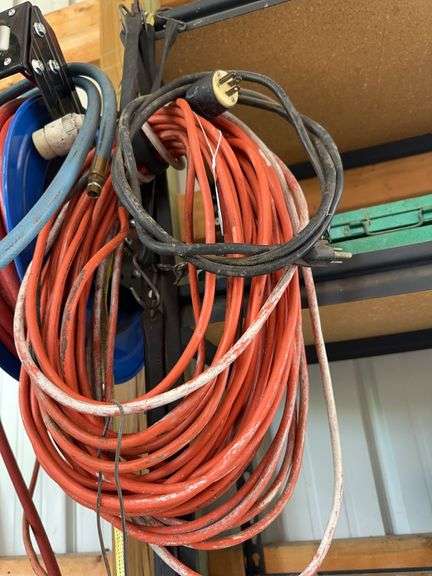2 extension cords, air hose image